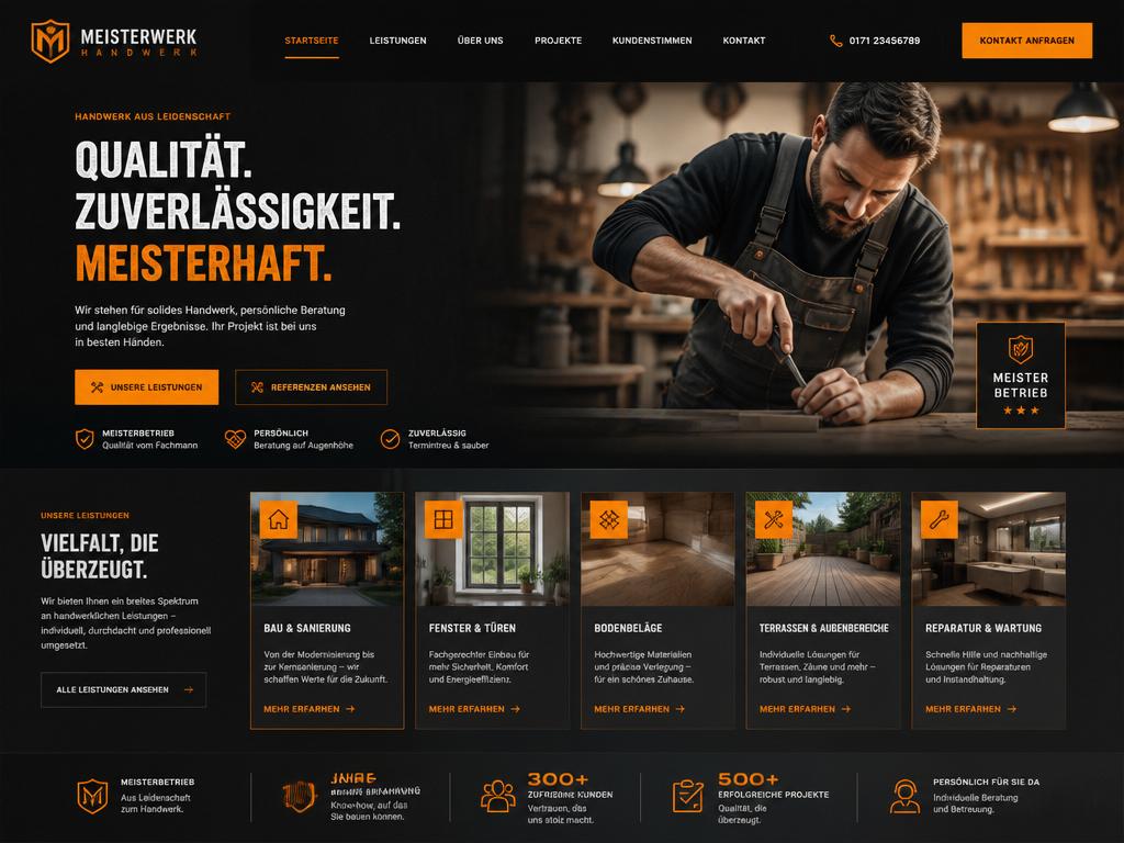 Website-Konzept: Handwerk & Meisterbetrieb